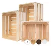 Creative Deco 3 x Natuurlijke Houten Kist, 40 x 30 x 23 cm Productafbeelding-voorbeeld 1