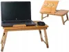 A laptop and mouse are placed on a wooden laptop desk with adjustable legs. Náhľad obrázku produktu