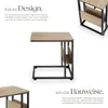 A product image showcasing a side table with descriptive text and close-up views. Produktbild-Vorschau