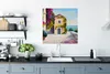 MuchoWow® Poster Malerei - Haus - Ölfarbe - Dorf 75x75 cm - Produktbild-Vorschau 3