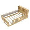 Flieks Kinderbett 90x200cm mit Led, Bodenbett Holzbett mit Produktbild-Vorschau 11