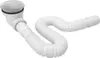 A white bathtub drain assembly with a flexible hose is shown against a white background. Produktbild-Vorschau
