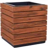 VIVANNO Pflanzkübel Holz BLOCK Würfel, Akazienbraun Produktbild-Vorschau 1