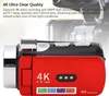 A red digital camera with text describing its features. Podgląd zdjęcia produktu
