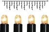 A string of icicle lights with clear micro-bulbs and black wires, shown against a white background. Produktbild-Vorschau