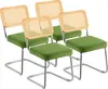 VEVOR 4er-Set grüne PE-Rattan Stühle als Akzent-, Ess- & Produktbild-Vorschau 1