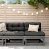 The Living Store Garten-Mittelsofas 2 Stk. Grau Massivholz Produktbild-Vorschau 2