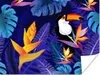 MuchoWow® Poster Dschungel - Tukan - Blumen - Pflanzen - Produktbild-Vorschau 1