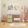 Conjunto de tocador infantil de COSTWAY con espejo Vista previa de la imagen del producto 4