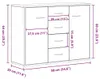 vidaXL Príborník čierny dubový vzhľad 88x30x64 cm materiál Náhľad obrázku produktu 7