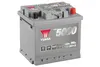 A gray car battery with red and black terminals, set against a white background. Anteprima dell’immagine prodotto
