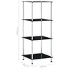 vidaXL Scaffale a 4 ripiani nero 40x40x100 cm in vetro Anteprima dell’immagine prodotto 4