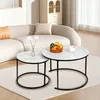 2er Set Couchtisch Kaffeetisch Satztisch Beistelltisch Ø70 Produktbild-Vorschau 5