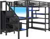 Letto a castello Merax 140x200 cm con scala, scrivania, Anteprima dell’immagine prodotto 7