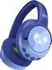 A close-up, angled view of a pair of blue wireless headphones. Produktbild-Vorschau