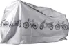 A silver bicycle and scooter cover with printed images of bicycles and scooters. Voir les images du produit