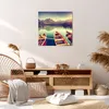 Bild auf Leinwand - Leinwandbild - Berge See Boot - 60x60cm Produktbild-Vorschau 7