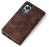 A brown flip cover case for a smartphone is shown on a white background. Produktbild-Vorschau