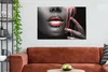 MuchoWow® - Leinwandbilder - Lippen - Rot - Schwarz, Produktbild-Vorschau 3