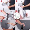 A collage of six images showing the assembly steps for a satellite dish. Produktbild-Vorschau