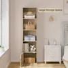 EUGAD Bücherregal mit 5 Fächern, mit 1 Tür, aus MDF, Produktbild-Vorschau 4