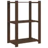 Lagerregal mit 3 Böden Braun 60x38x90 cm Massivholz Kiefer Produktbild-Vorschau 1