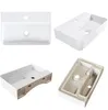 A collage of four different views of a white ceramic sink. Anteprima dell’immagine prodotto