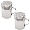Two stainless steel shakers with handles and perforated lids are shown against a white background. Produktbild-Vorschau