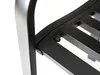 A close-up view of the black metal frame and seat of a garden bench. Produktbild-Vorschau