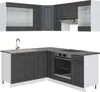 Eckküche Vicco Fame-Line Anthrazit-Gold/Weiß 190 x 60 cm , Produktbild-Vorschau 1