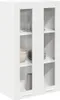 A white cabinet with glass doors, showing shelves with dishes and glasses. Anteprima dell’immagine prodotto