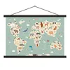 MuchoWow® Textilposter Erde - Weltkarte Kinder - Tiere - Produktbild-Vorschau 1