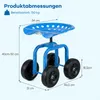 COSTWAY: sgabello da giardino girevole a 360° con rotelle, Anteprima dell’immagine prodotto 3