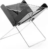 A black and silver portable charcoal grill is shown against a white background. Náhled obrázku produktu