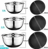 3pcs Bol avec couvercle Silicone Acier inoxydable Mélangeur Voir les images du produit 2