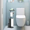 Edelstahl Klopapierhalter Stehend mit Klobürste - mit WC Produktbild-Vorschau 7
