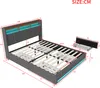 UnboxG Polsterbett 140x190 cm mit 4 Schubladen, LED, USB, Produktbild-Vorschau 7