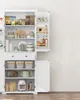 A white pantry cabinet filled with kitchen items against a light gray wall. Náhled obrázku produktu