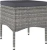 vidaXL 4-tlg. Gartenstuhl und Hocker Set Poly Rattan Grau Produktbild-Vorschau 7