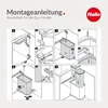 Diagrams showing the assembly steps for a kitchen waste bin system. Produktbild-Vorschau