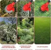A collage of images showing different types of blades for a grass trimmer and examples of what they can cut. Produktbild-Vorschau