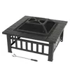 LEADZM Feuerstelle 82 x 82 x 52CM mit Grillrost & Produktbild-Vorschau 6