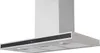 A modern kitchen range hood with a stainless steel finish and a black accent panel. Produktbild-Vorschau
