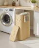 SONGMICS Wäschekorb mit Deckel, 60 L, Wäschesammler Bambus, Produktbild-Vorschau 1