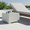 Beistelltisch Weiss Aluminium Poly-Rattan handgeflochten Produktbild-Vorschau 2