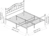 A technical drawing of a metal bed frame with dimensions indicated. Voir les images du produit