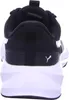 The back view of a black and white Puma sneaker. Produktbild-Vorschau