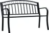vidaXL Gartenbank 125 cm Schwarz Stahl Produktbild-Vorschau 7