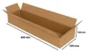 A long, narrow cardboard box with its flaps open, showing its dimensions. Podgląd zdjęcia produktu