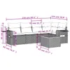 6-tlg. Garten-Sofagarnitur mit Kissen Grau Poly Rattan Produktbild-Vorschau 3
